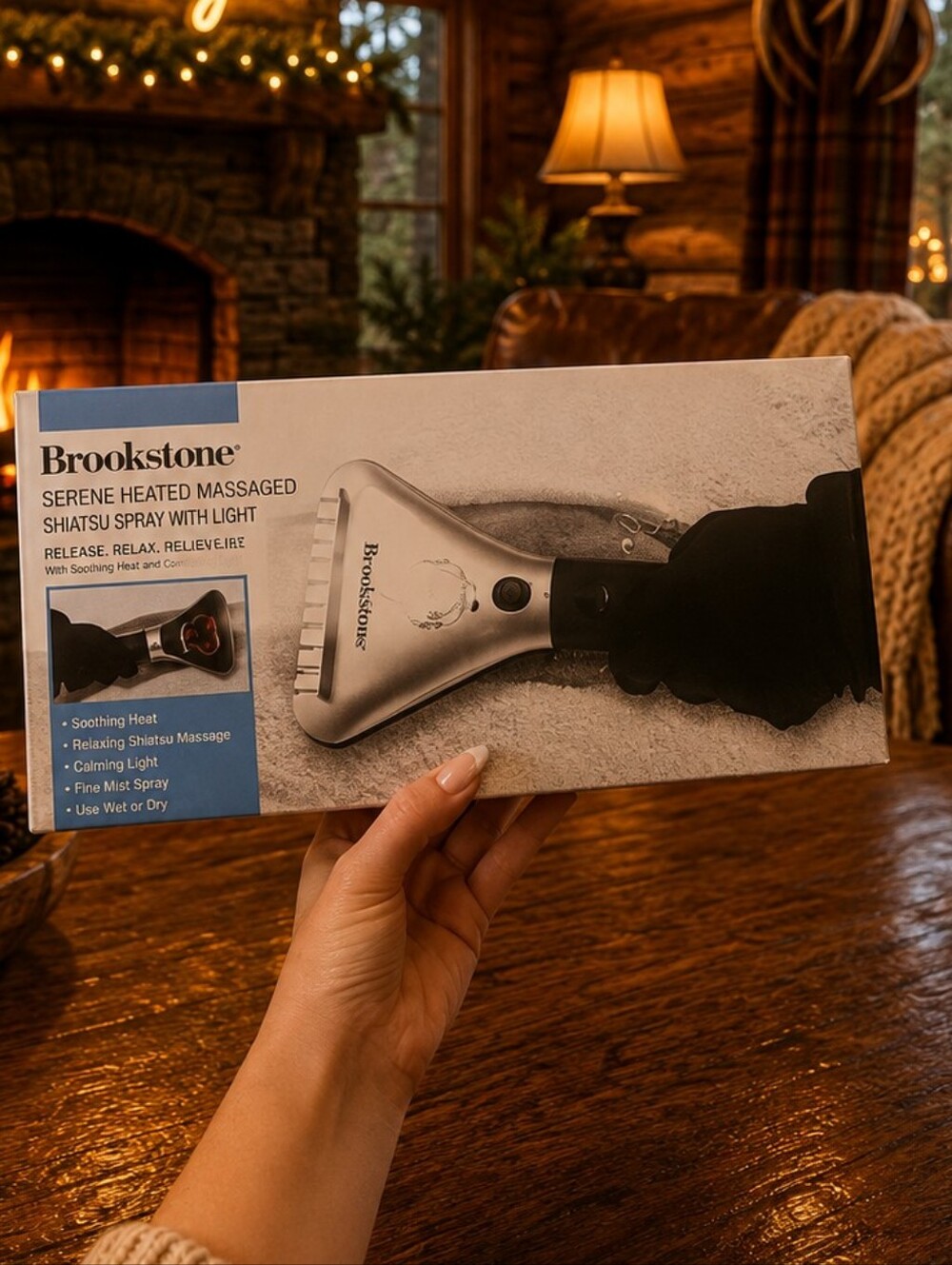 Brookstone Silver Serene Heated Massager Box